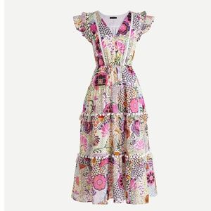 J Crew Pom Pom dress in Ratti retro floral print